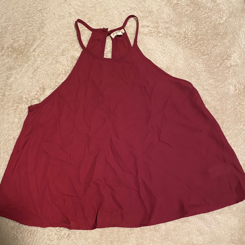 Lily White Maroon Tank